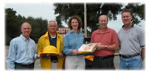 Shown, from left, are WFEC Supervisor of Communications John Thornton, Bethel Baptist Church Pastor Kent Lampp, WFEC Member Services Representative Carrie Bennett, Holmes County Baptist Association Director of Missions Paul Fries and WFEC Manager of Loss Control and Operational Services Donnie Worley.